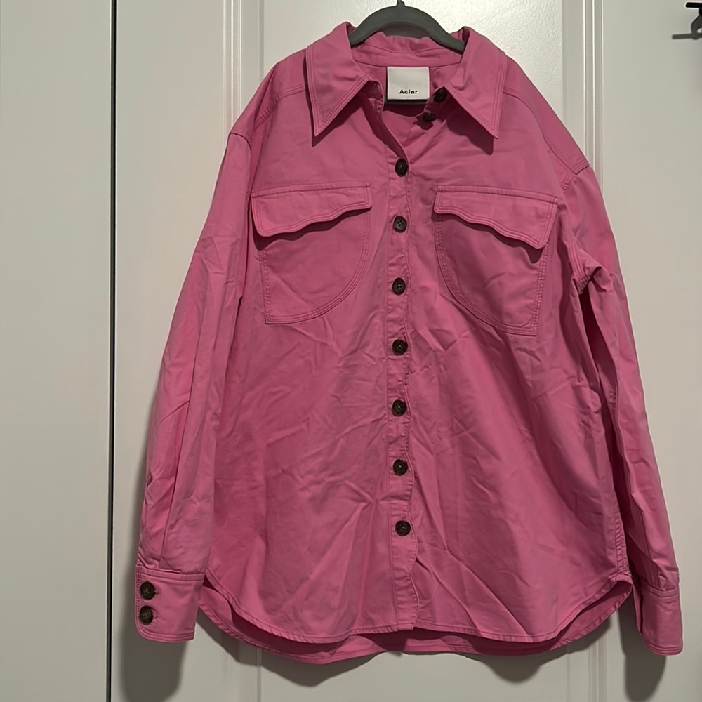 Acler Oversized Pink Button Down Shirt